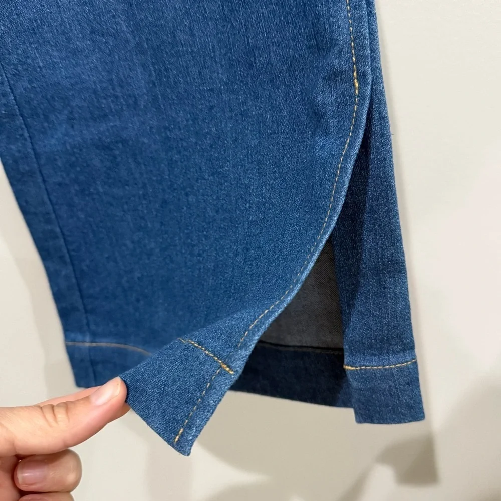 JASON WU Women's Blue Denim Boot Cut Mid Rise Jeans Wide Leg Boho Hippie Size 6